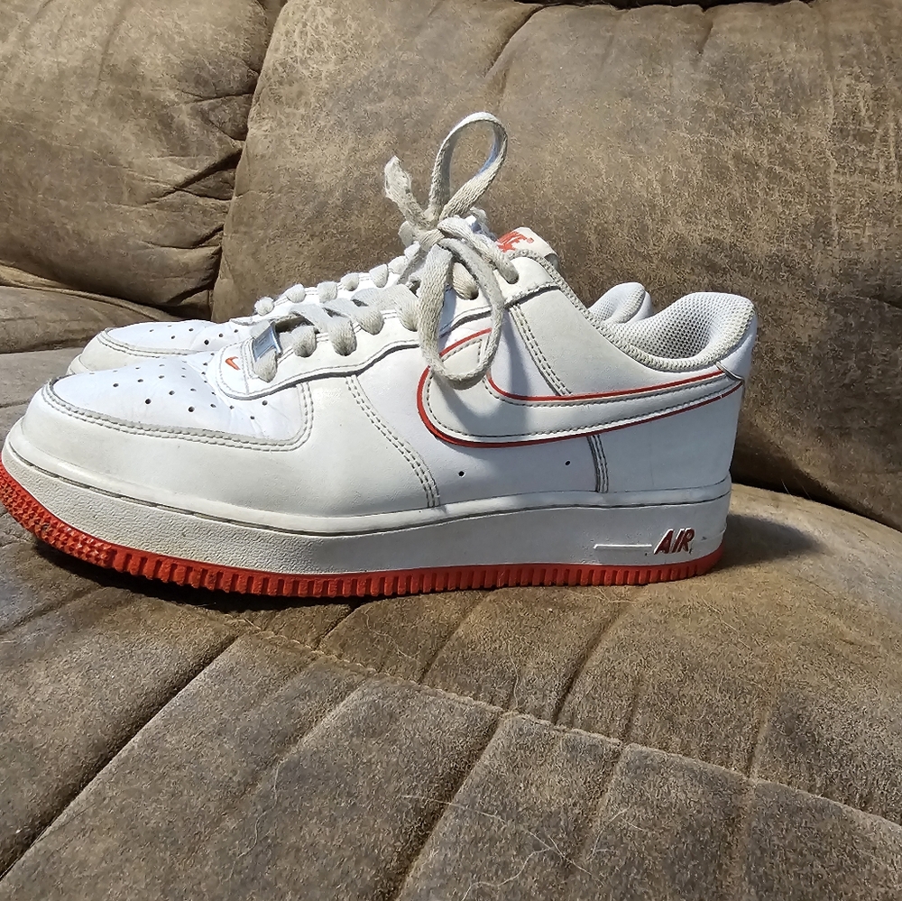 White and Red Nike Sneakers